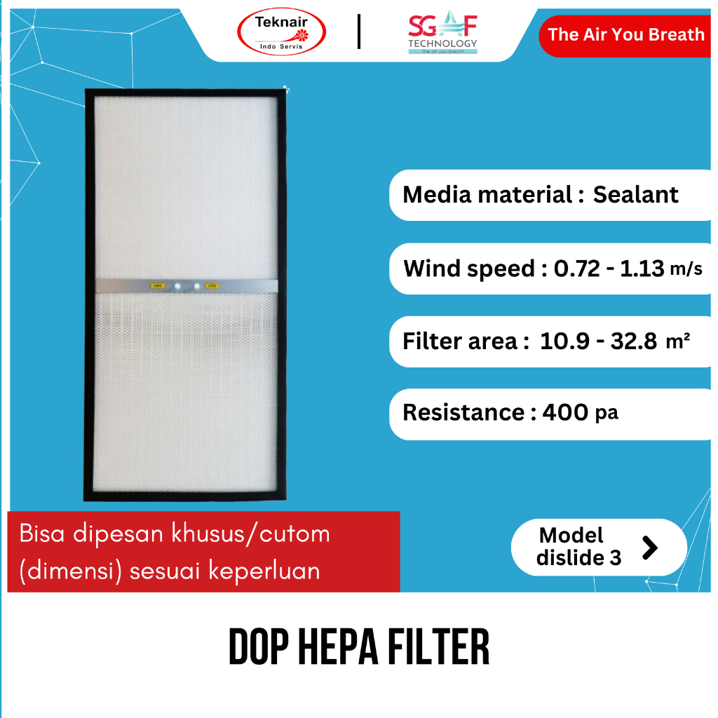 DOP HEPA Filter -  - Penyaring Udara Ruangan dan filter kabinet.