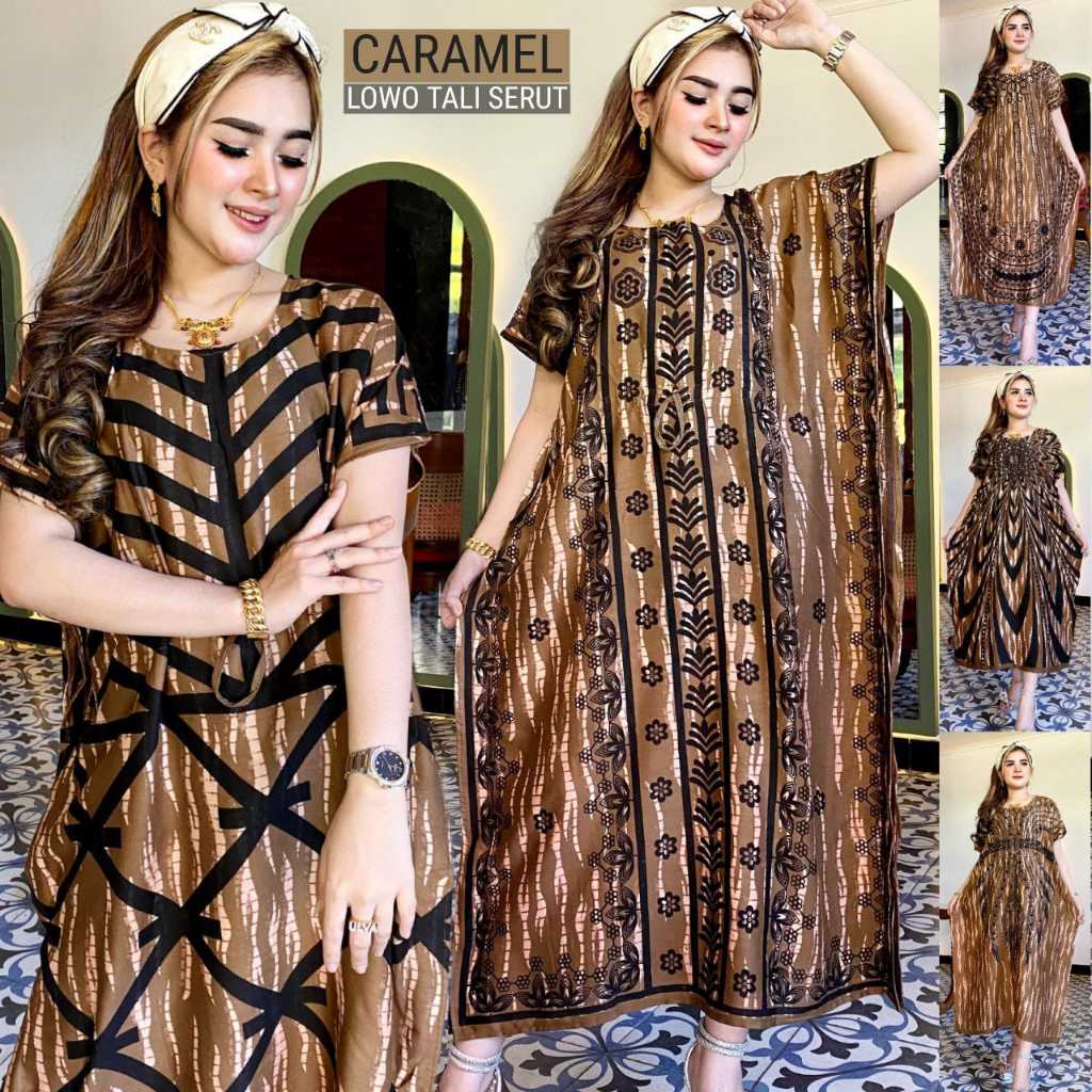 DASTER LOWO JUMBO CARAMEL  SOGAN COKLAT  KALONG KELELAWAR LD 120  DASTER JUMBO SERUT DEPAN BAJU TIDU