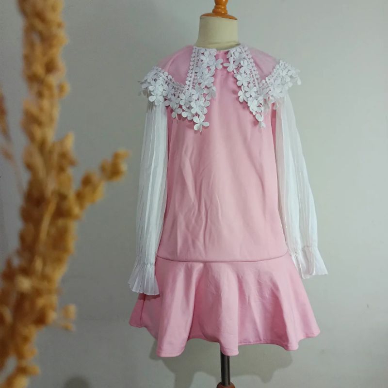 Dress ala korea anak perempuan remaja size 150