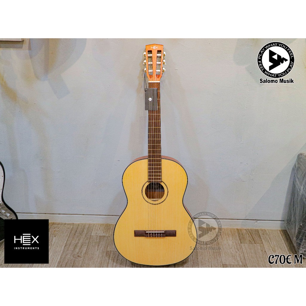 Gitar Nylon Elektrik Hex C70E M Original Free Capo