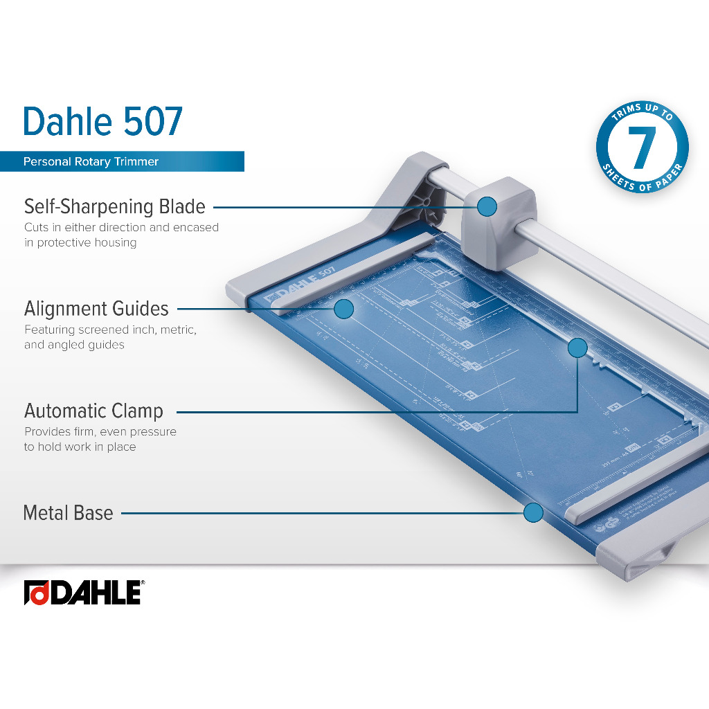 

Asaba Office Supply- Dahle Personal Rotary Trimmer Pemotong Kertas, Panjang Potong 32cm Type 507