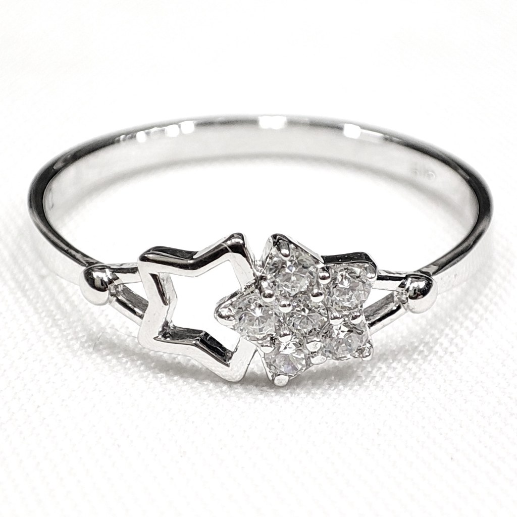 RING 15 CINCIN PUTRI BINTANG WHITE GOLD KADAR 375 8K