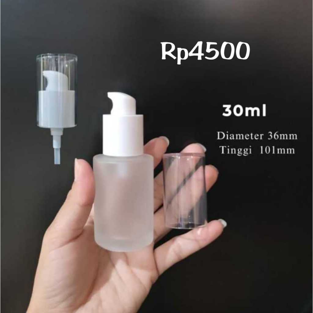 Botol pump 30ml Kaca Botol Lotion Botol Kaca Frost Doff Botol Pump Skincare Botol Kosong 30ml Botol 