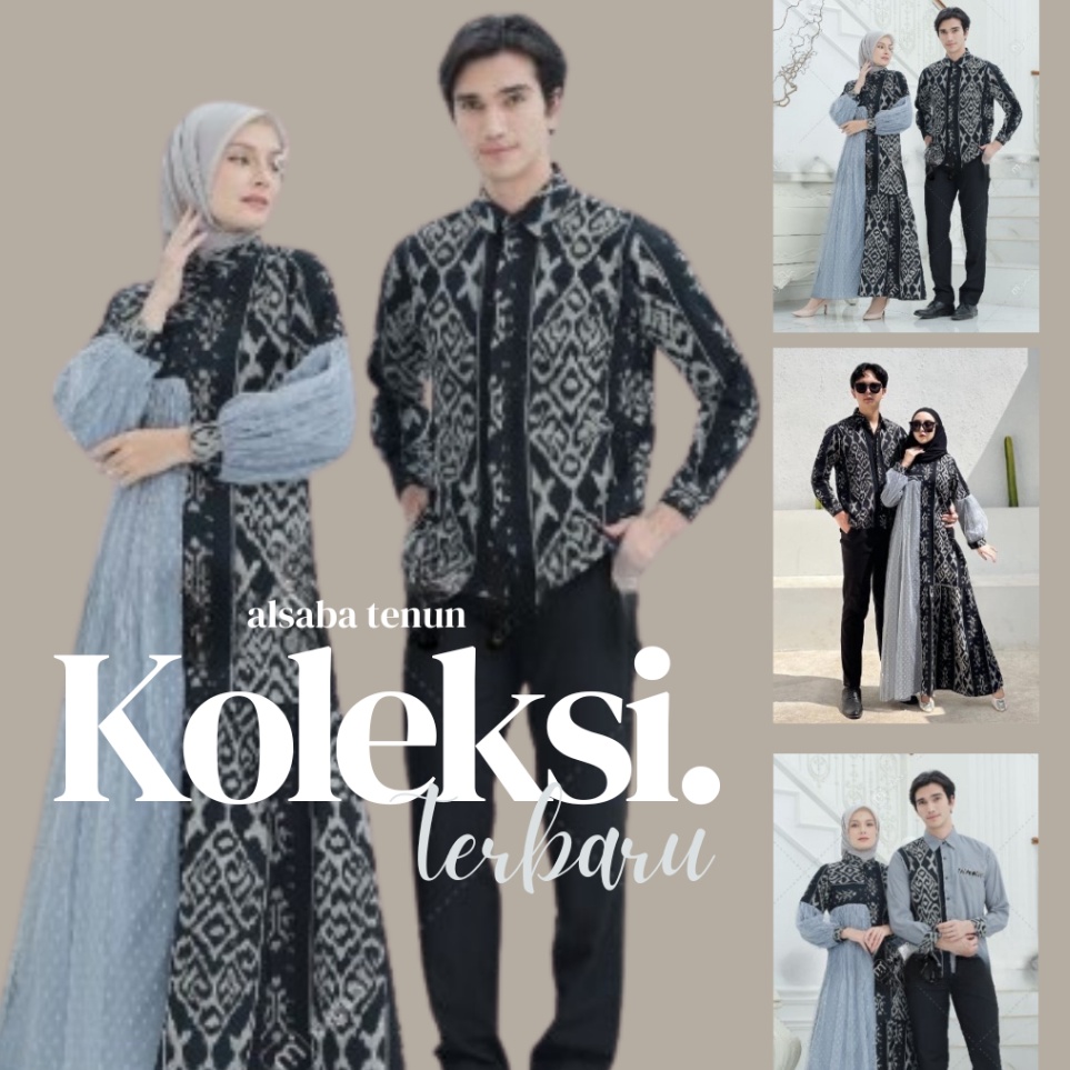 ART D36R gamis songket baju couple tenun etnik kondangan etnik pasangan set baju seragam pesta kelua