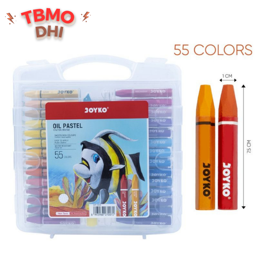 CRAYON / OIL PASTEL JOYKO 55 WARNA / CRAYON ISI 55