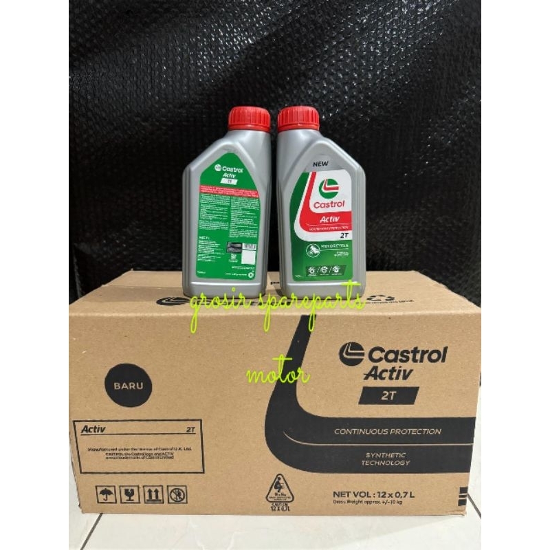 OLI CASTROL ACTIV 2T 700ML ISI 12 BOTOL 1 DUS PERDUS KEMASAN BARU NEW