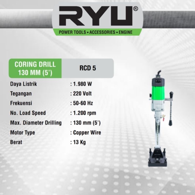 RYU CORING DRILL / MESIN BOR LANTAI / MESIN BOR BETON / RCD 5