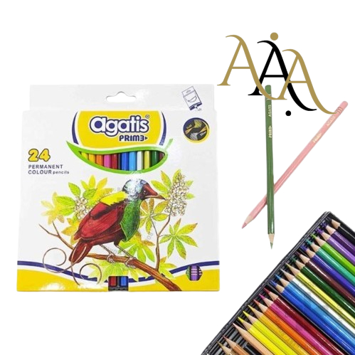 

AGATIS PRIME WOOD PERMANENT COLOUR PENCIL PENSIL WARNA HEXAGONAL ISI 24 WARNA