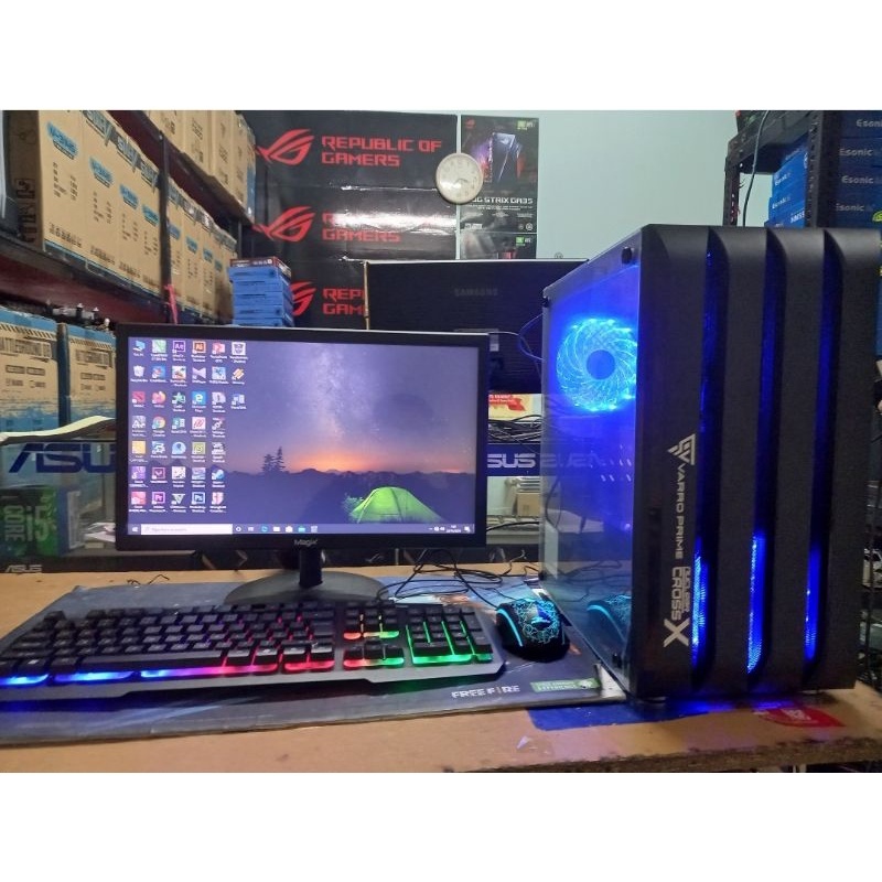 PC GAMING KOMPUTER RAKITAN AMD A6 6400 RAM8GB MONITOR 19INCH