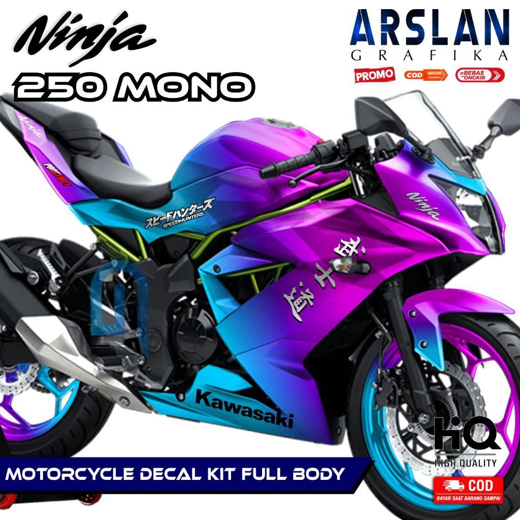 【COD】Decal Ninja 250 Mono Full Body - Stiker Kawasaki Ninja 250RR Mono Full Body - Dekal Ninja 250 R