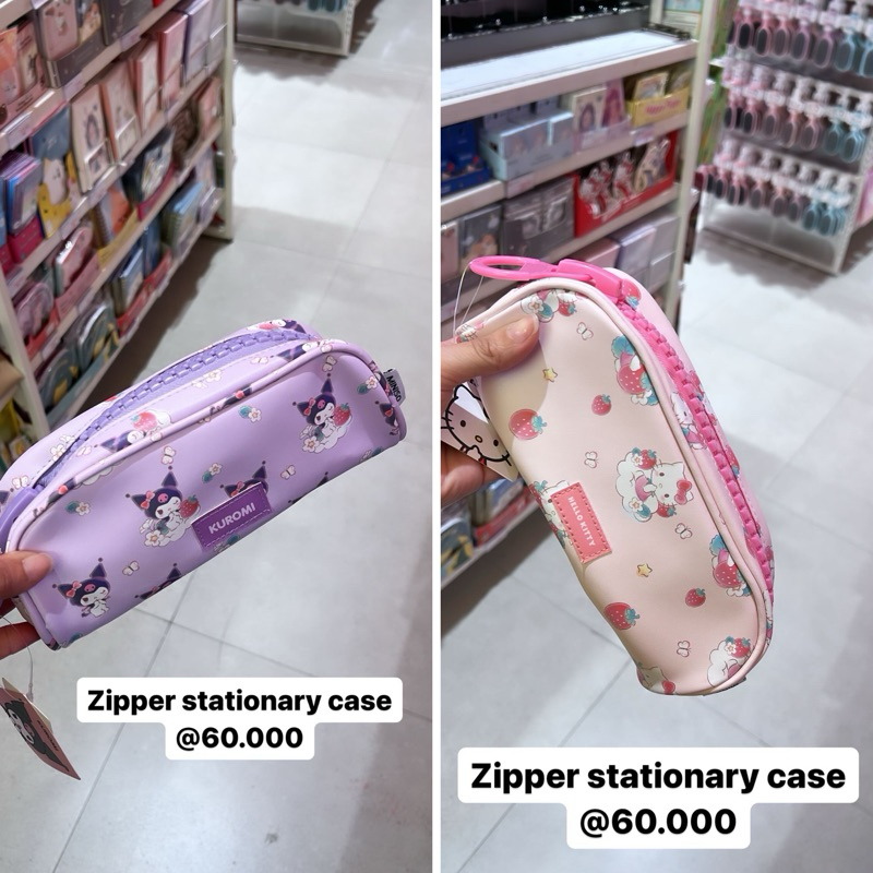 

Zipper stationary Case Sanrio x Miniso Kuromi , Hello kitty | Tempat pensil Hellokitty