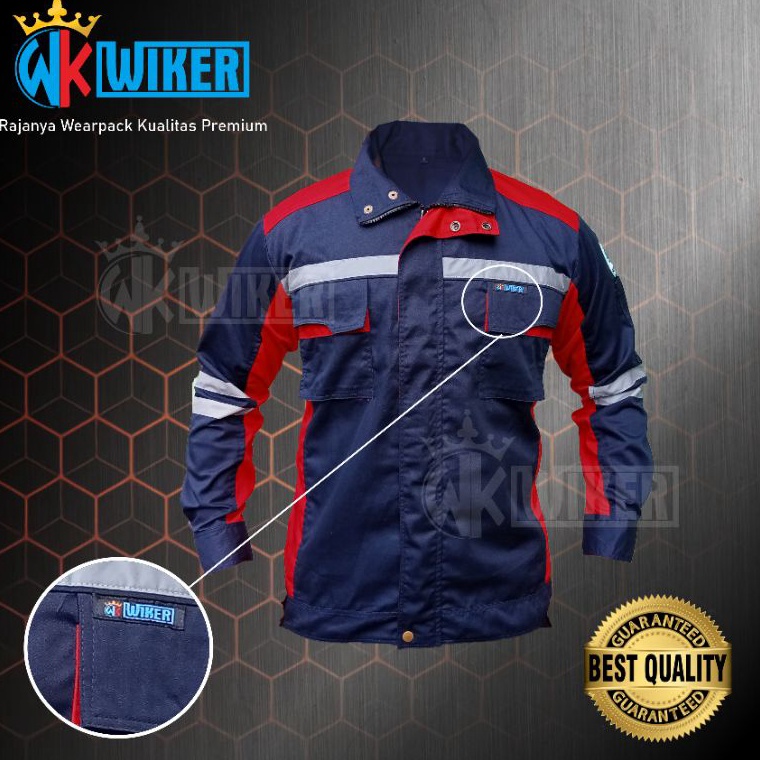 ART E42V Wearpack Safety Navy Merah  Baju Proyek  Werpack Kerja  Baju Safety  Jaket Werpack Wiker  W