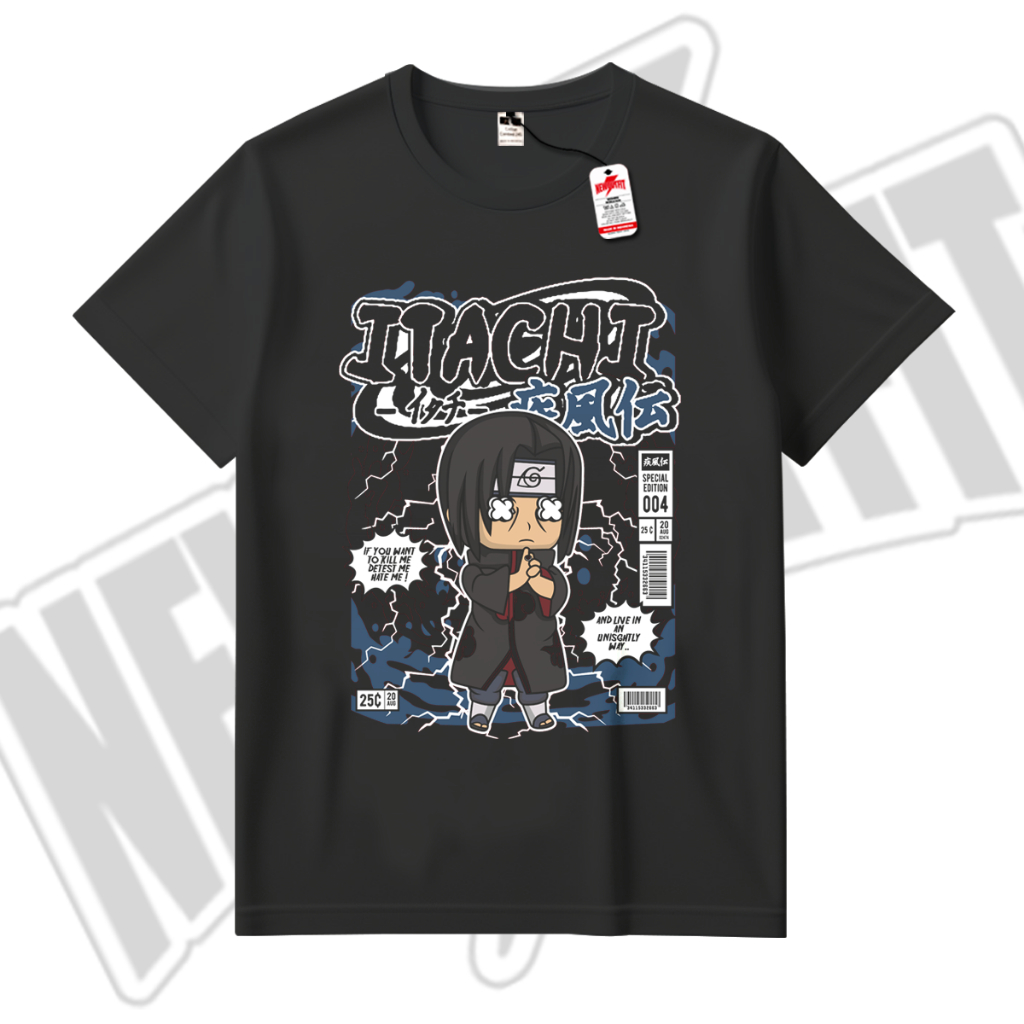 Kaos Tshirt Anime Uchiha Itachi Akatsuki Chibi Naruto Baju Pria Wanita Jepang Manga