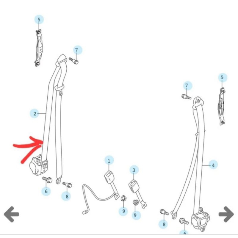 Safety Belt depan / Seat Belt Depan RH Kanan Suzuki All New Ertiga Original SGP