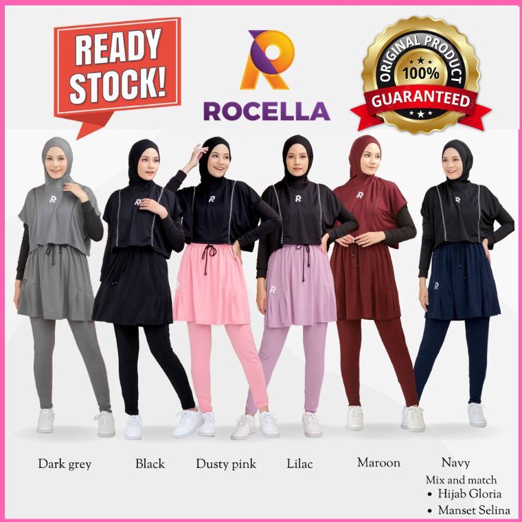 Termurah Rocella Delisa Legging Sport Rok Celana Olahraga Senam Training Jogging Wanita Polos Hitam 