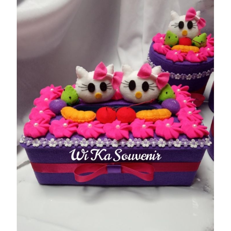 KOTAK TISU - TEMPAT TISSUE - BOX TISSU HELLO KITTY PURPLE SERIES