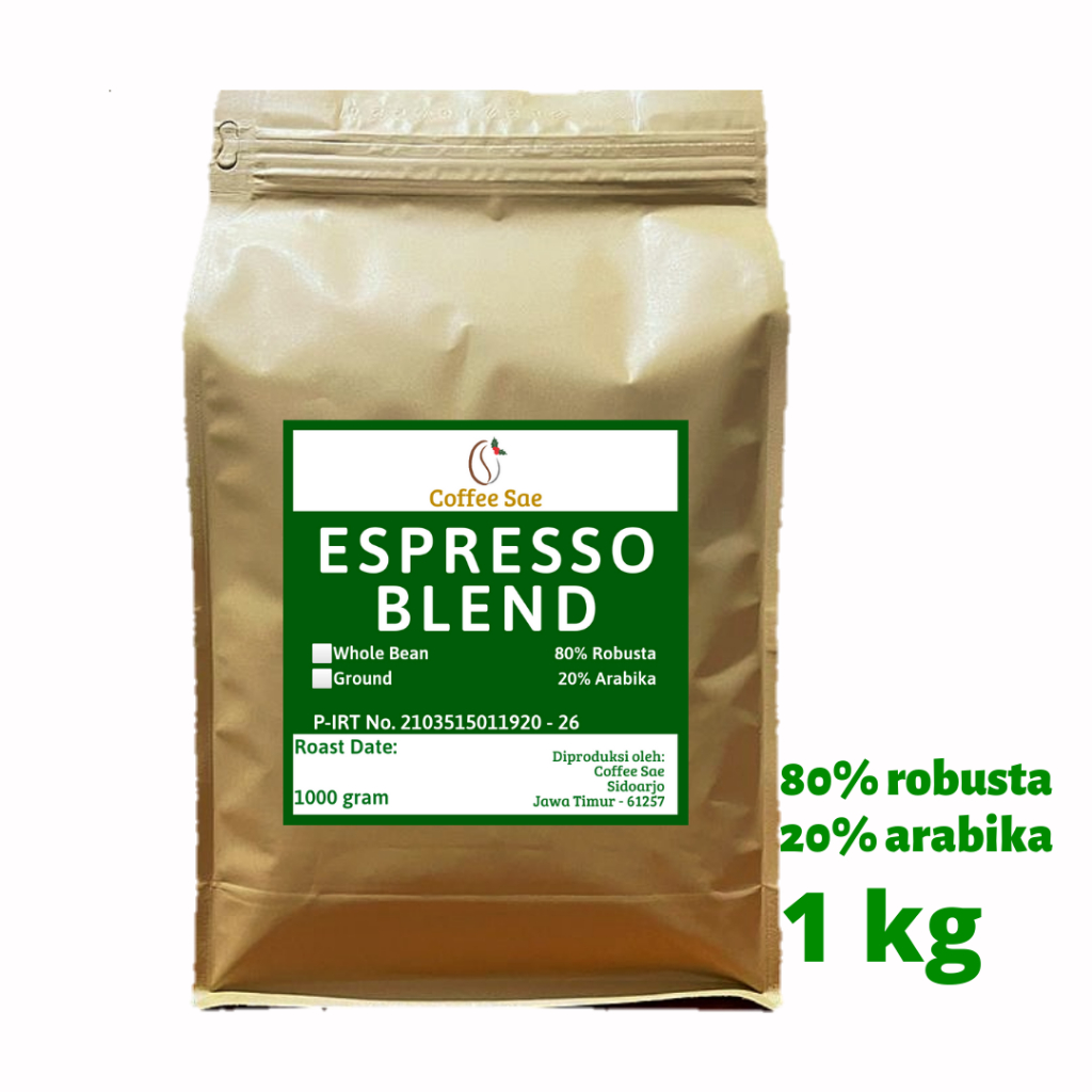 

Biji Kopi Bubuk Espresso Blend 1kg House Blend 1 kg 80:20 coffee sae