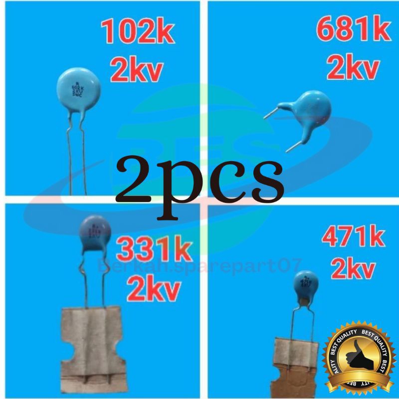 2pcs kapasitor keramic 102k1kv 681k2kv 331k2kv 471k2kv
