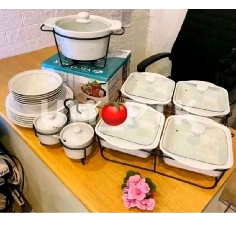 prasmanan set keramik murah FREE PAKING KAYU