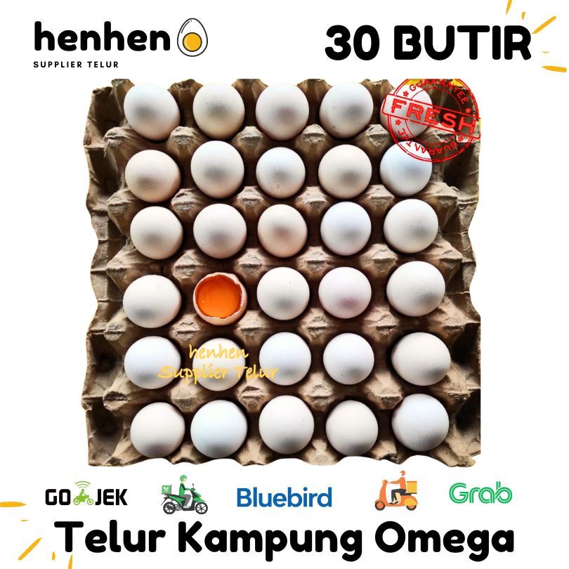 

TELUR AYAM KAMPUNG OMEGA 1 PACK (30 BUTIR) SUPPLIER TELUR HEN-HEN