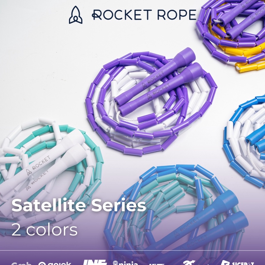 Promo Terbaru ROCKET ROPE 2 Colors Beaded Jump Rope Satellite Series Short Handle Beads Jumprope Skipping Rope Lompat Tali Fitness Workout Skiping 2 Warna Warni Colour Olahraga