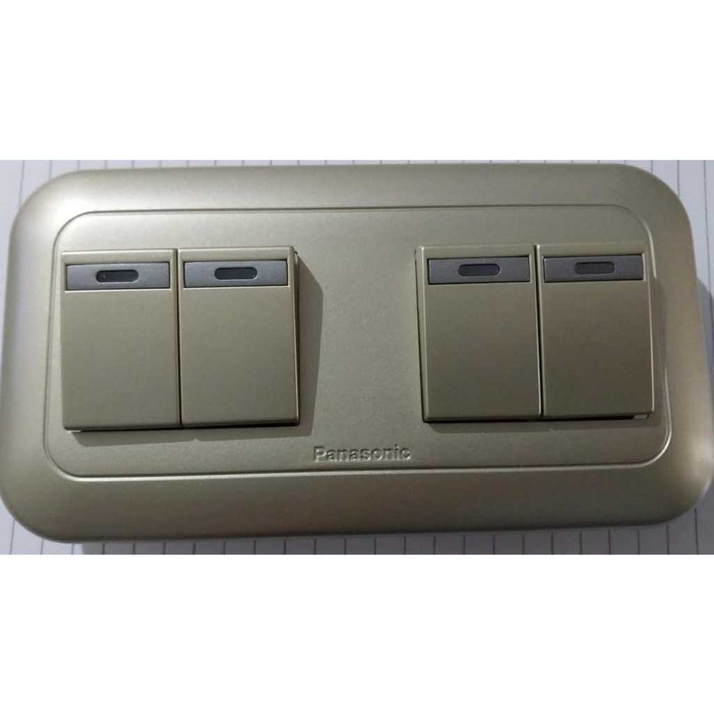Saklar Hotel 4 Gang Metallic Gold  "PANASONIC"