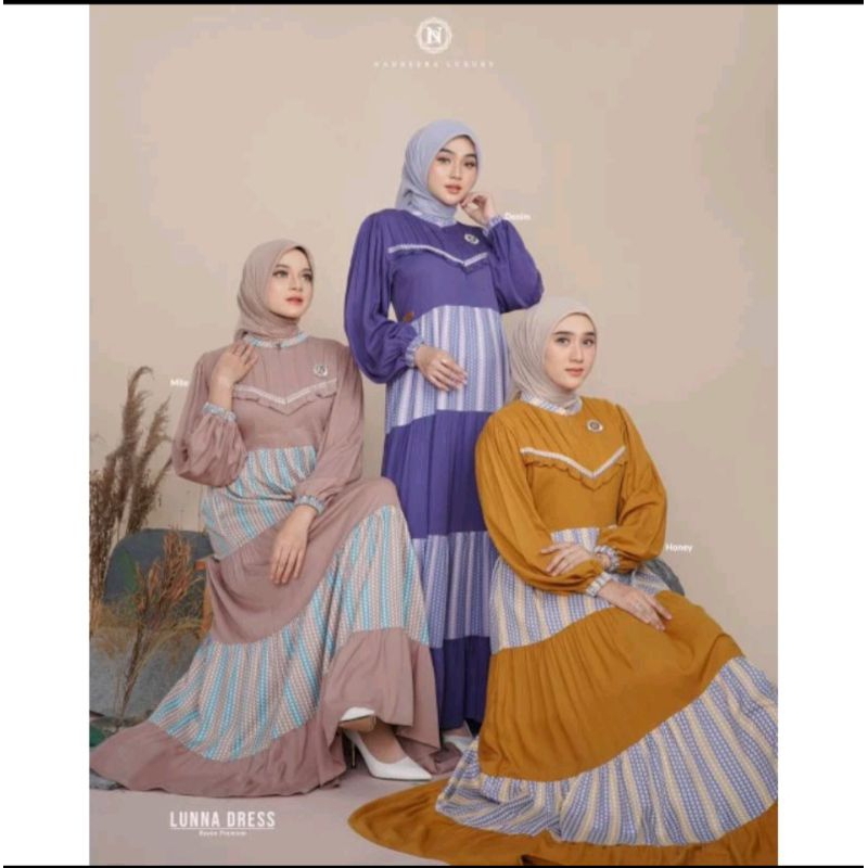 LUNNA DRESS BY NADHERA LUXURY/GAMIS NADHERA/GAMIS LEBARAN