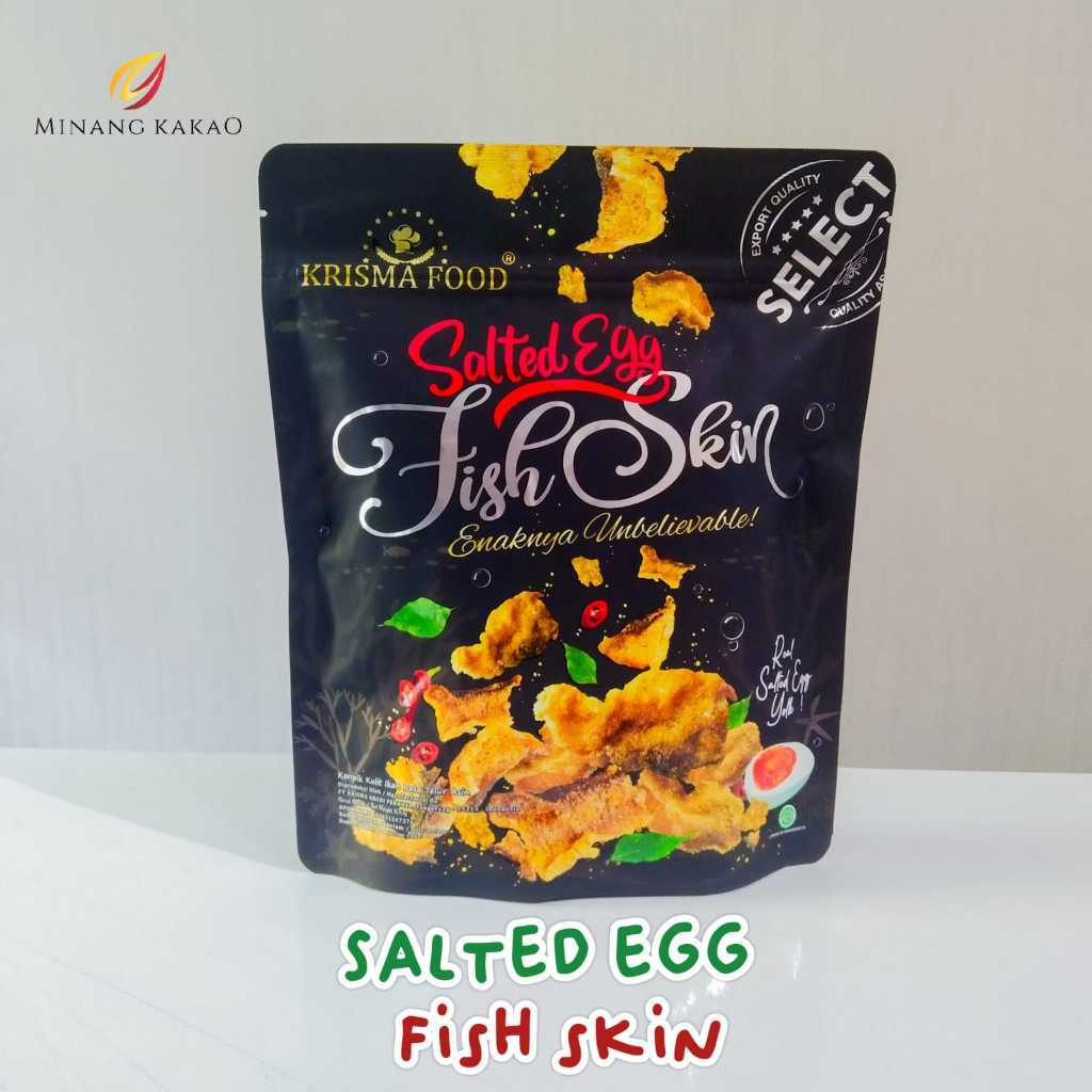 

Salted Egg Fish Skin 100gr - Keripik Kulit Ikan Patin Rasa Telur Asin