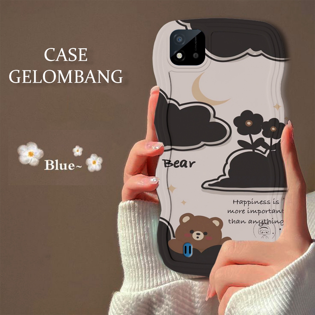 Soft Case GELOMBANG Hp Realme C11 2021 - Realme C11 2021 - Case Pro Camera - Fashion Case Motif Cute