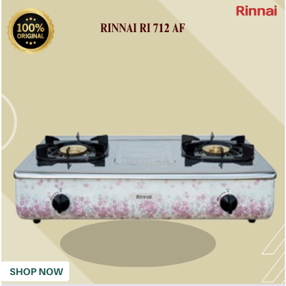 KOMPOR GAS RINNAI 2 TUNGKU RI 712 AF KOMPOR GAS/RI-712-AF/RI712AF/RI 712 AF/KOMPOR GAS 2 TUNGKU ORI