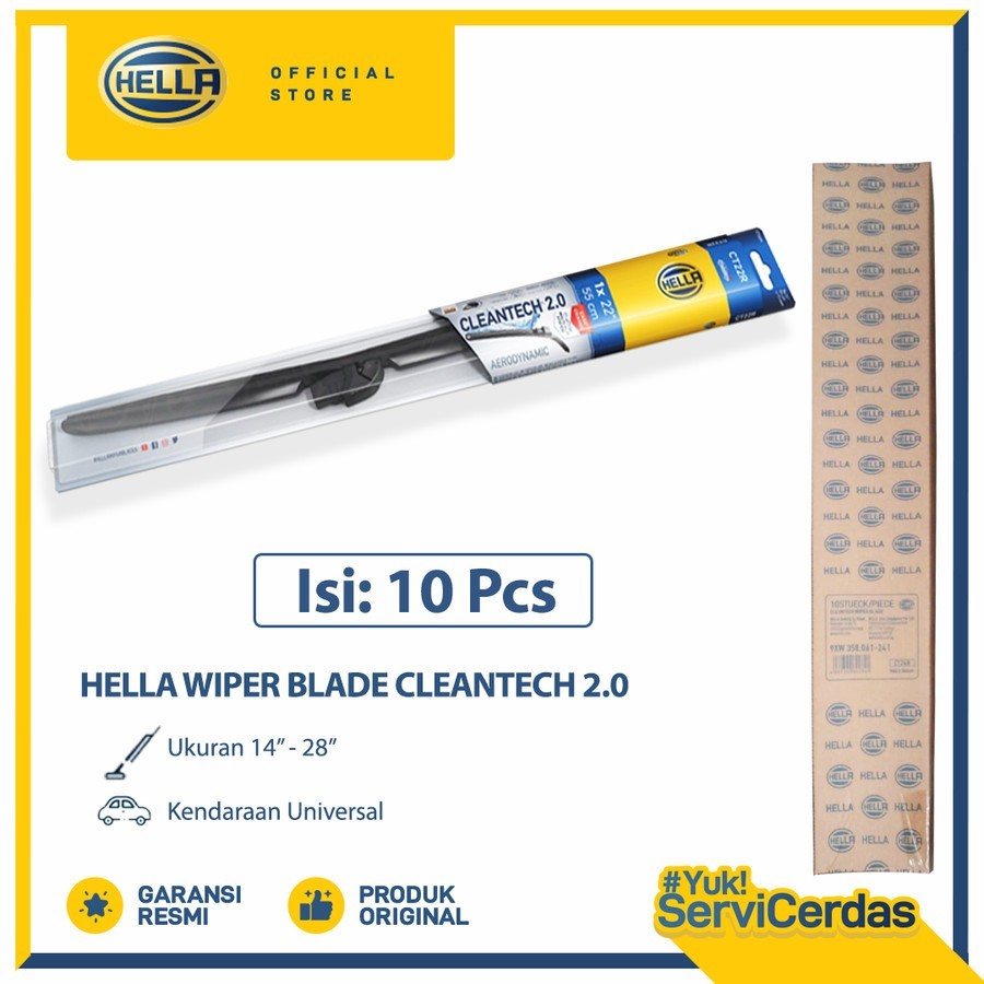 Wiper Mobil HELLA Blade Cleantech 2.0 ( ISI 10 PCS )