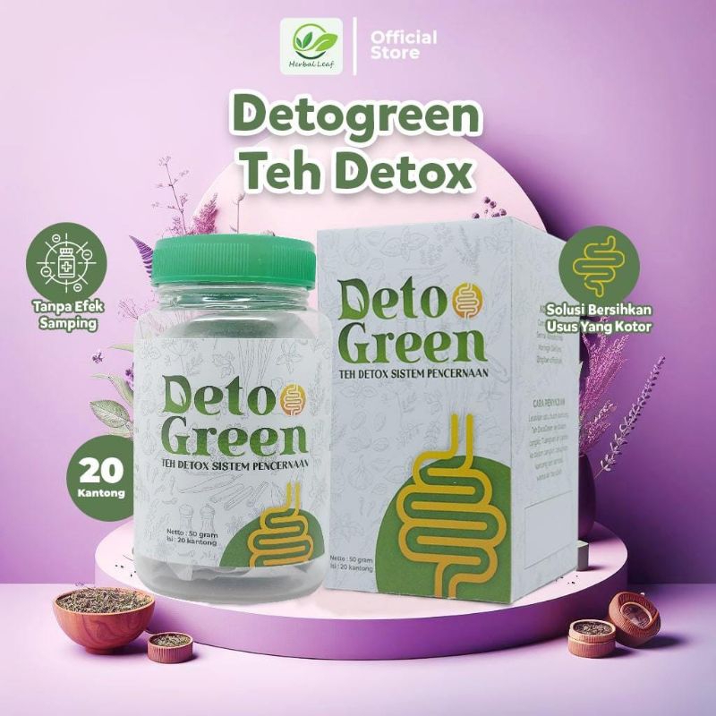 

DetoGreen Teh Pembersih Usus Organik Bebas Gula Rendah Lemak