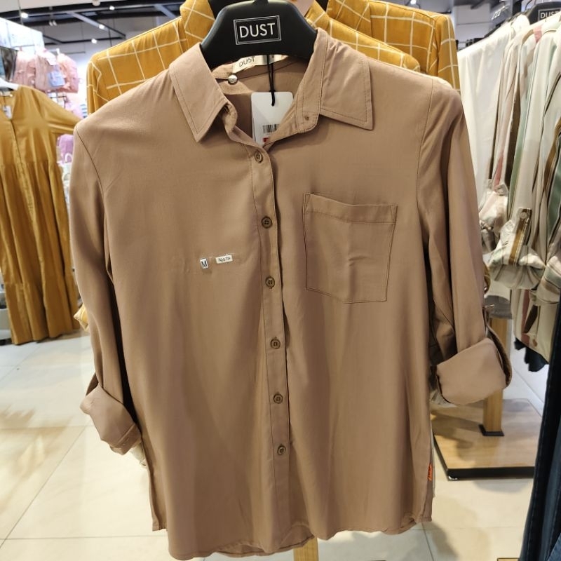 KEMEJA POLOS DUST WANITA WARNA BROWN