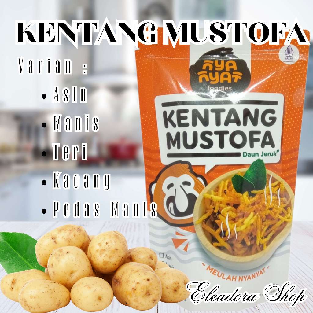 

Kentang Mustofa Merk Nyanyat Foodies - Kemasan Standing Pouch