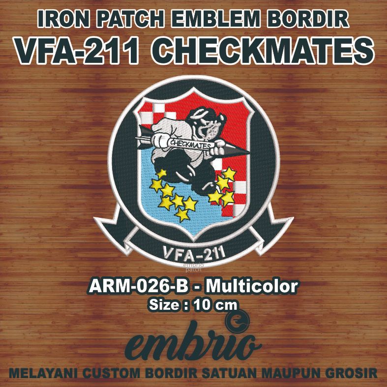 ARM-026-B Patch VFA-211 CHECKMATES us marine fighter squadron tomcat bomber - Multicolor
