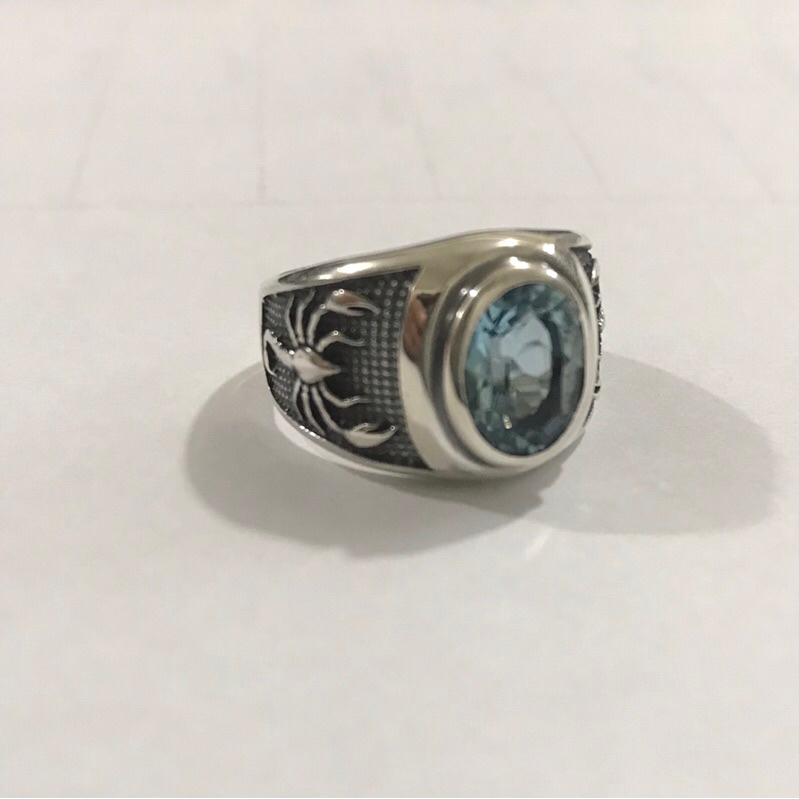 cincin perak pria motif scorpion