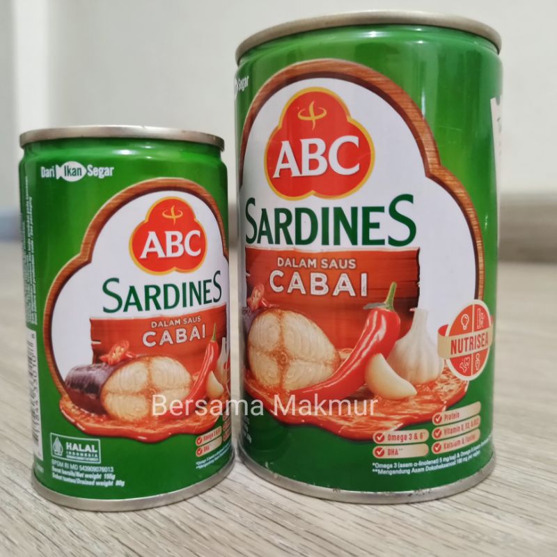 

Sarden ABC @425g kaleng besar sardines saus cabai