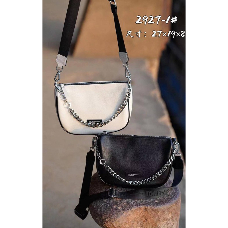 #2927 TAS WANG IMPORT BERKUALITAS HITAM PUTIH