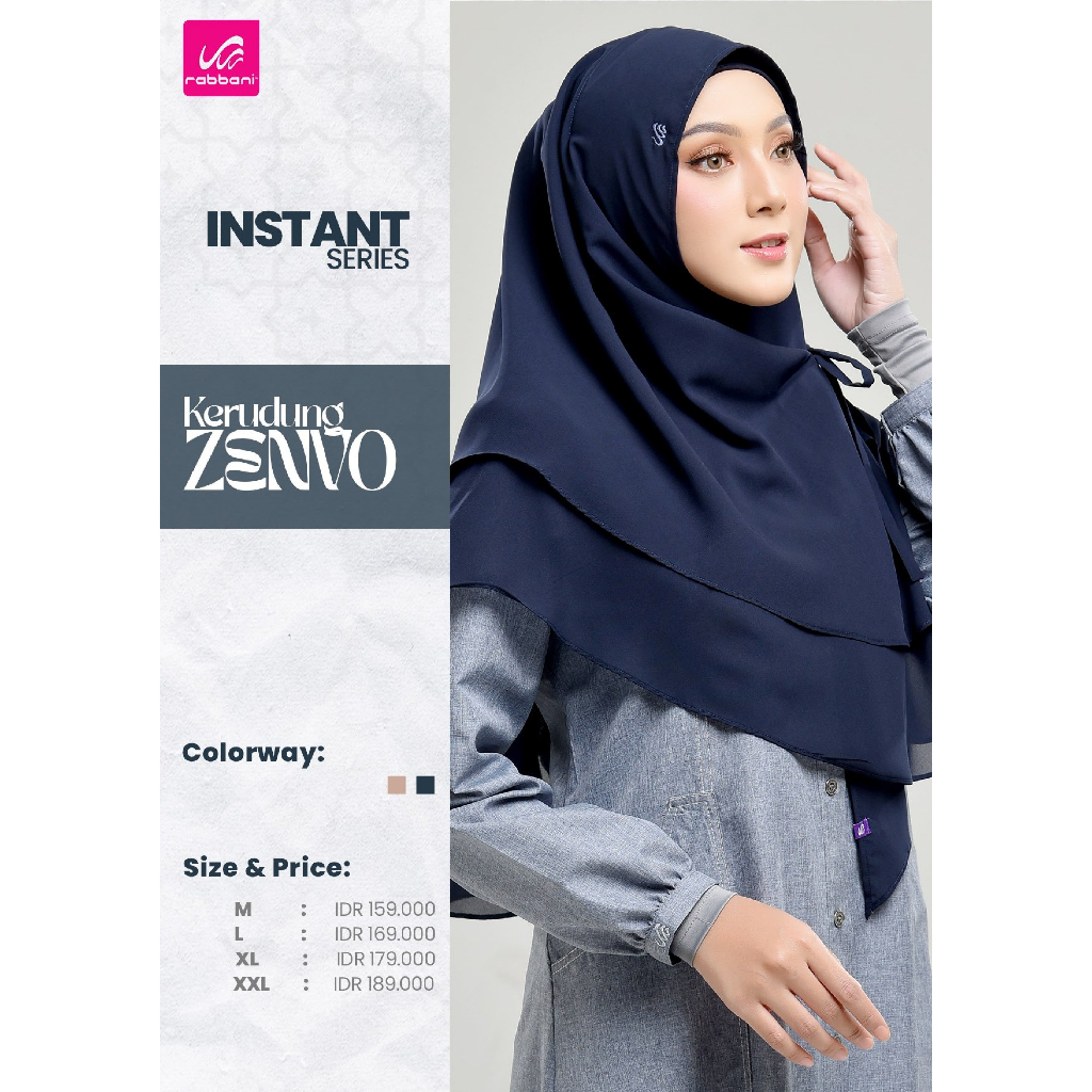 RABBANI ORI KERUDUNG INSTAN TANPA PET KERUDUNG ZENVO