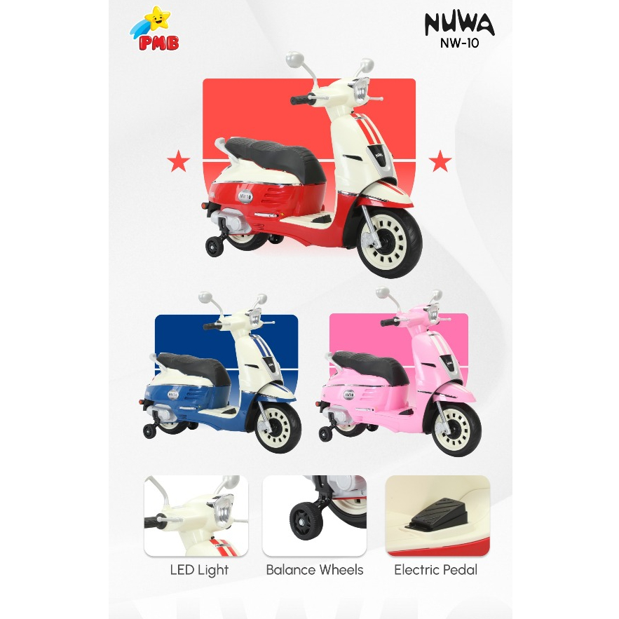 MAINAN ANAK MOTOR MOTORAN AKI SERI NUWA NW-10 Roda 4