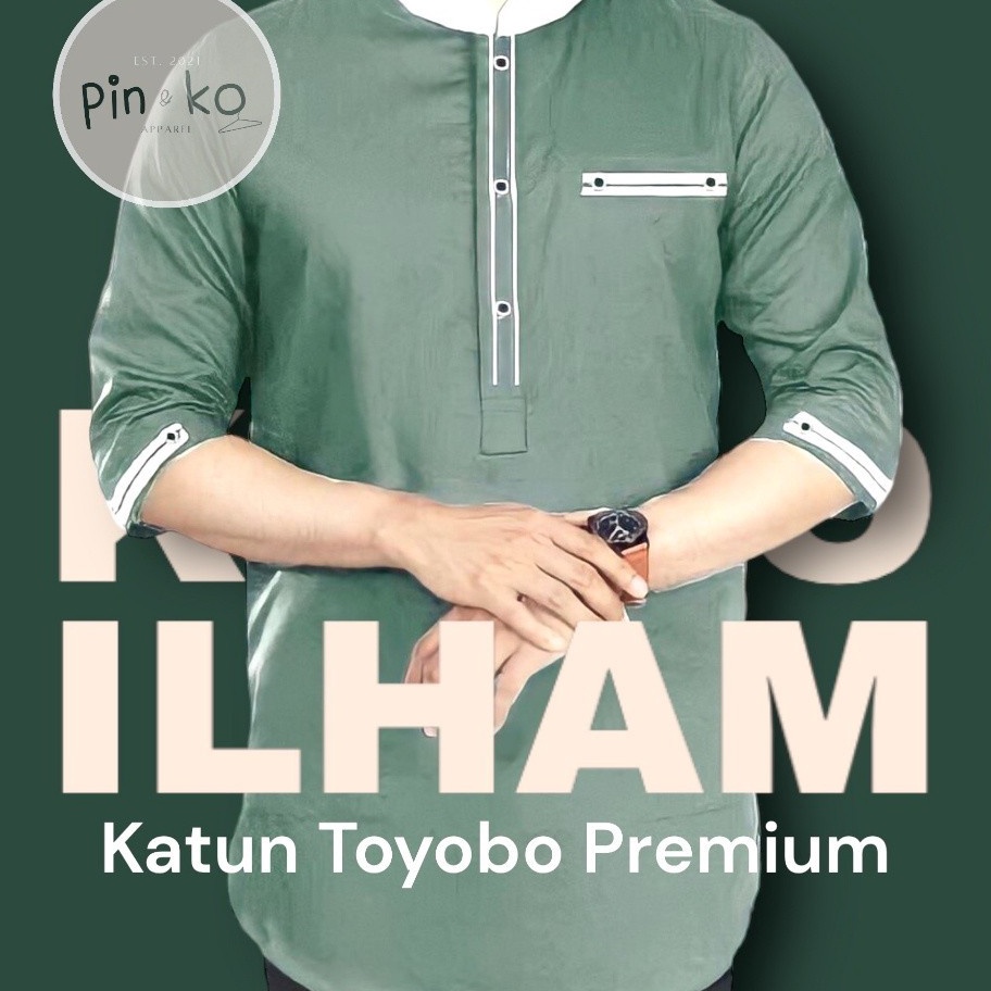 Dijamin Ori PIK  Koko Kurta Ilham L XL Pakaian Muslim Pria Koko Kurta Pria Koko Pria Dewasa