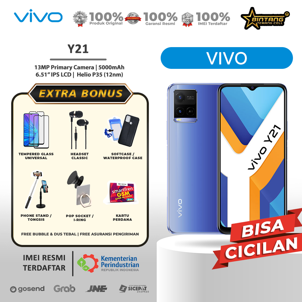 Vivo Y21A y21a Ram 4GB+1GB Extended ROM 64GB GARANSI RESMI