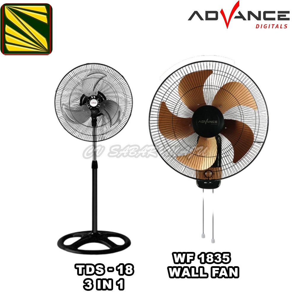 Ready Advance 18 inci Kipas Angin dinding WF1835 baling 5 stainless kipas angin Tornado fan Swing  k