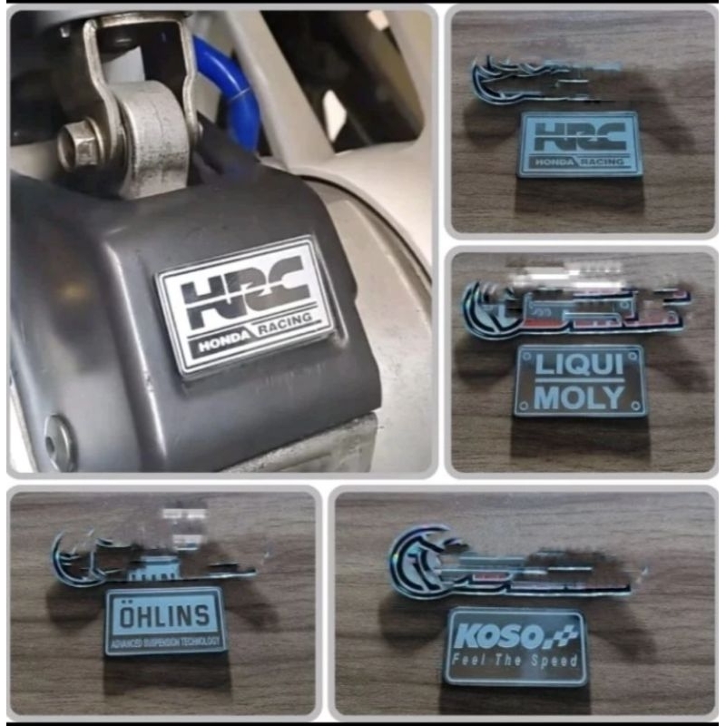 EMBLEM TUTUP SENSOR HONDA VARIO STAINLESS HRC LIQUI MOLY OHLINS KOSO