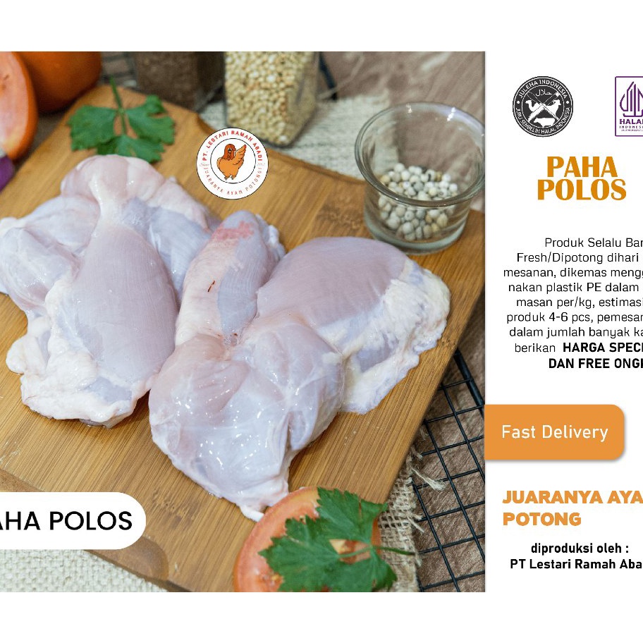 

TERMURAH Daging Ayam Paha Fillet Boneless Tanpa Kulit 1kg