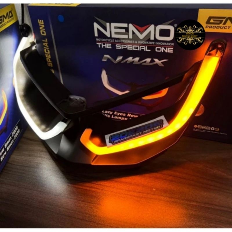 nemo lampu alis depan nmax new plus frame alis nmax lampu depan nmax 2020 2021 2022 2023