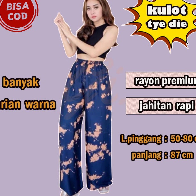 Terbaik CELANA KULOT TIEDYE  KULOT TIE DYE  KULOT RAYON MOTIF E