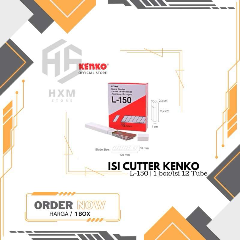 

Isi Cutter Besar KENKO L-150 [1 Box/Isi 12 Tube]