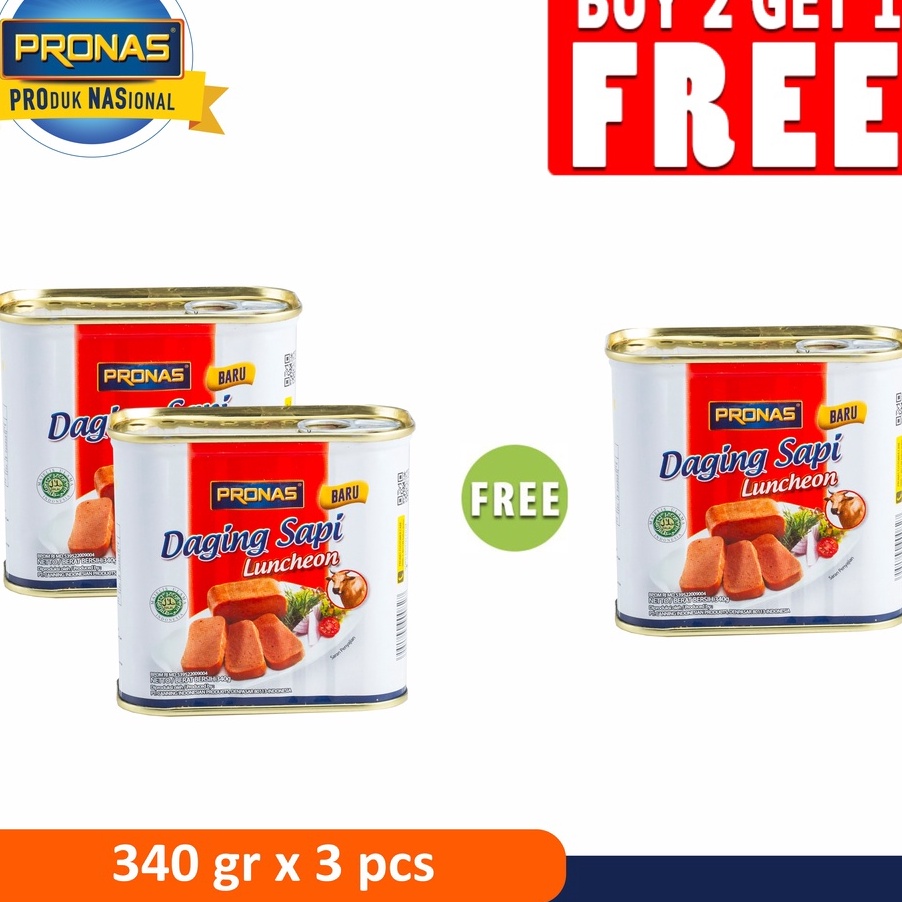 

PROMO MURAH PRONAS Luncheon Sapi Daging Blok Serbaguna 34 g Buy 2 Get 1