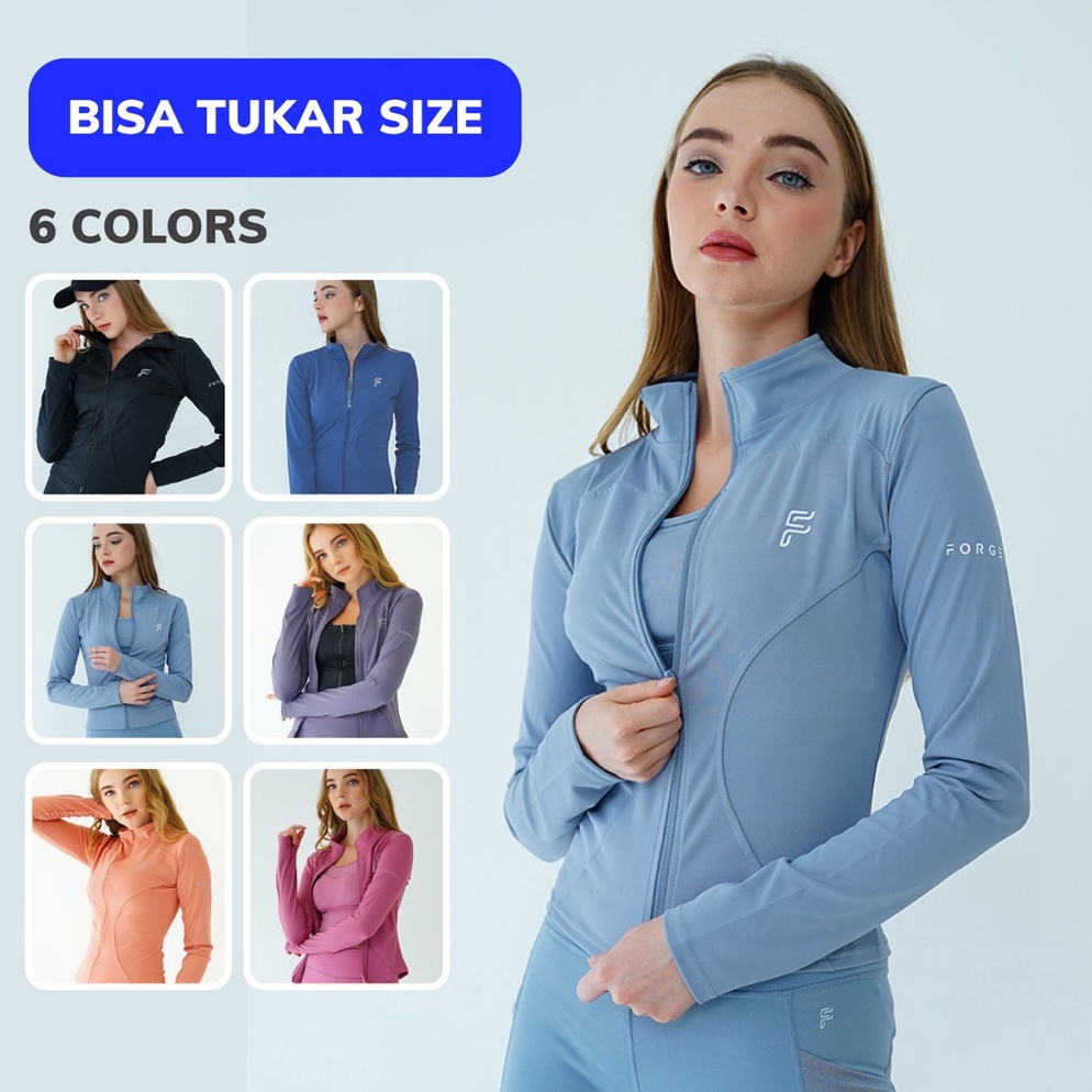 Sale Forge Activewear  S Odyssey Jaket Olahraga Wanita  Baju Olah Raga Jacket Zipper Gym Running Lar